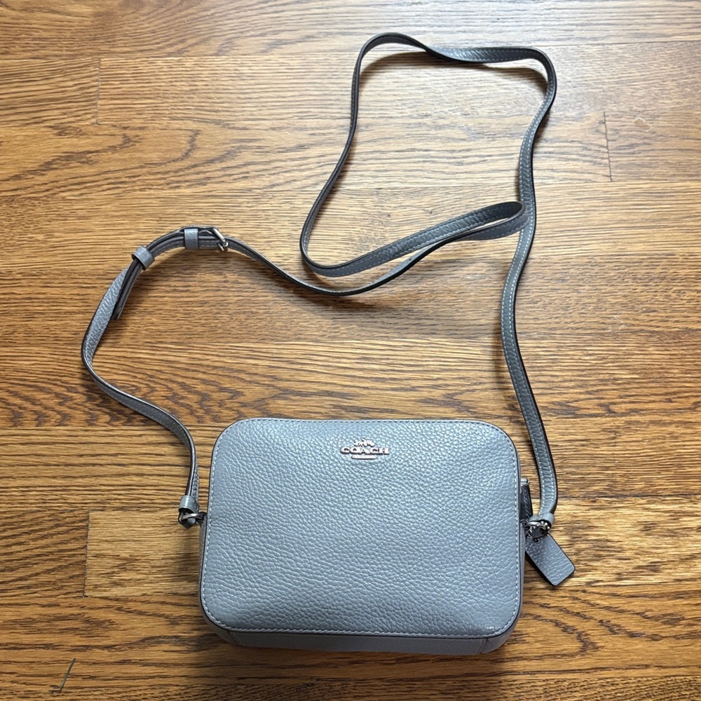 Coach Light Gray Leather Crossbody Bag